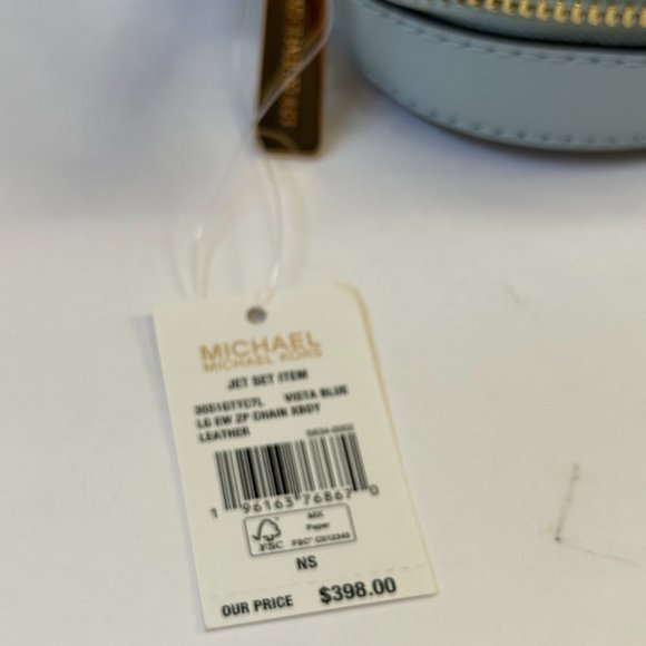 Michael Kors Jet Set Item East West Chain Crossbody Shoulder Bag Vista Blue - Picture 10 of 12